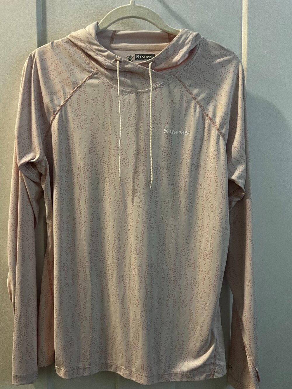 SIMMS pink and cream long sleeve shirt, Size M